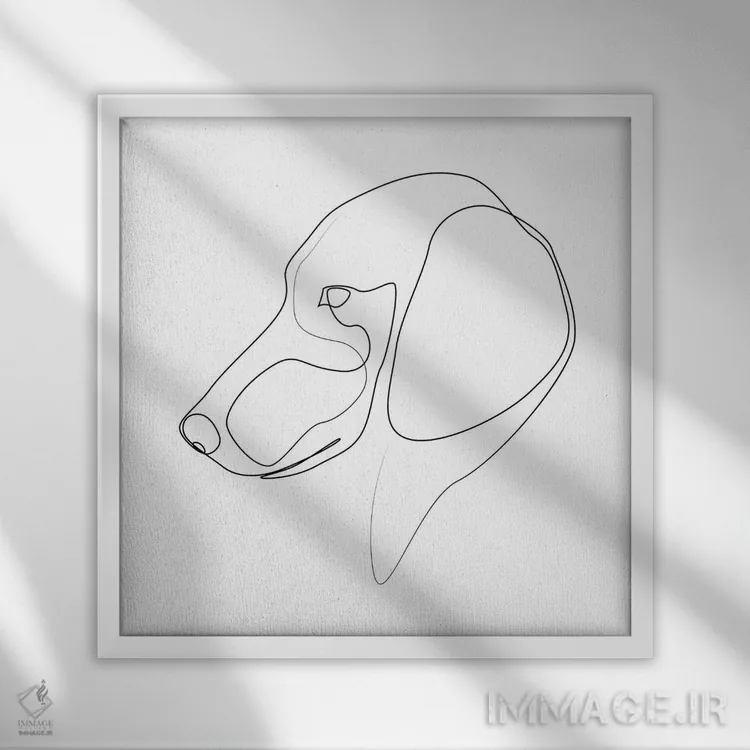 تابلو داشهوند (سگ) اثر ادیلوم - نمای قابدار سفید