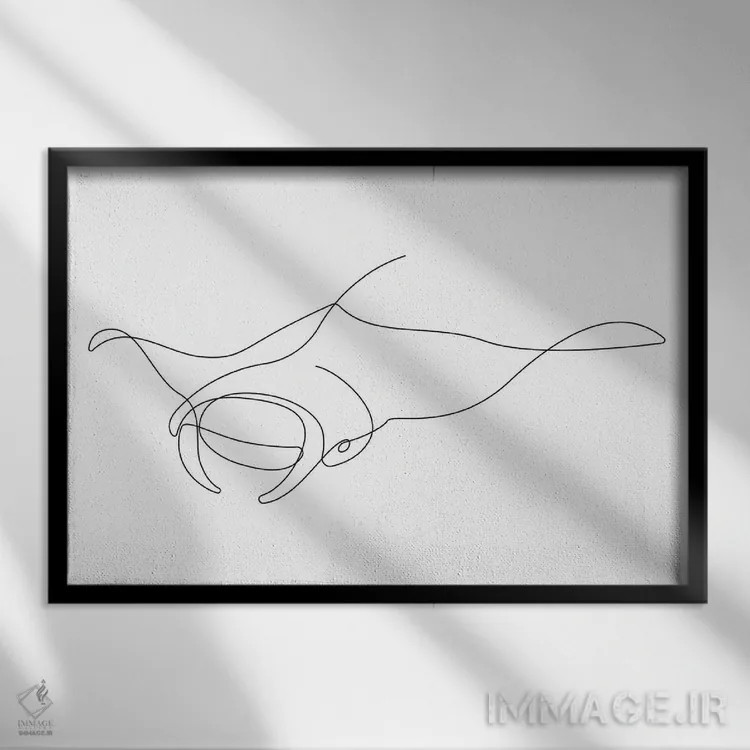 تابلو پرستوی دریایی (مانتا ری) اثر ادیلوم - نمای قابدار مشکی