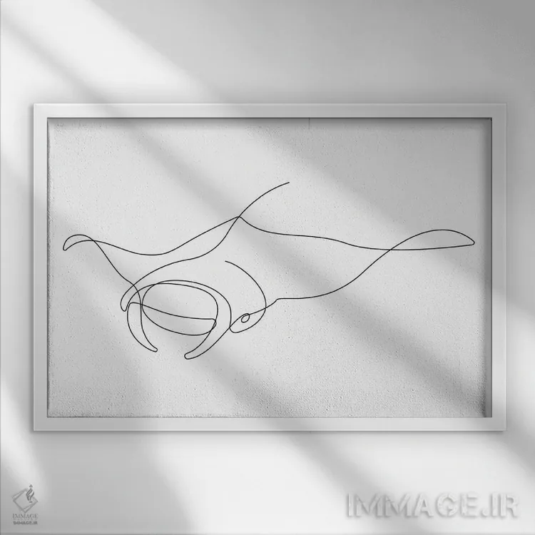 تابلو پرستوی دریایی (مانتا ری) اثر ادیلوم - نمای قابدار سفید