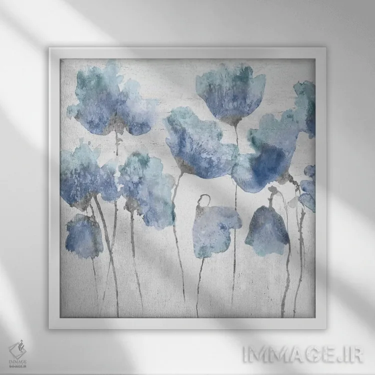 تابلو دوستان نیلی I اثر ونسا آستین - نمای قابدار سفید