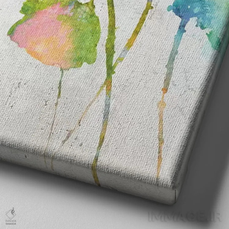 تابلو گردهمایی دوستان II اثر ونسا آستین - نمای نزدیک بافت بوم