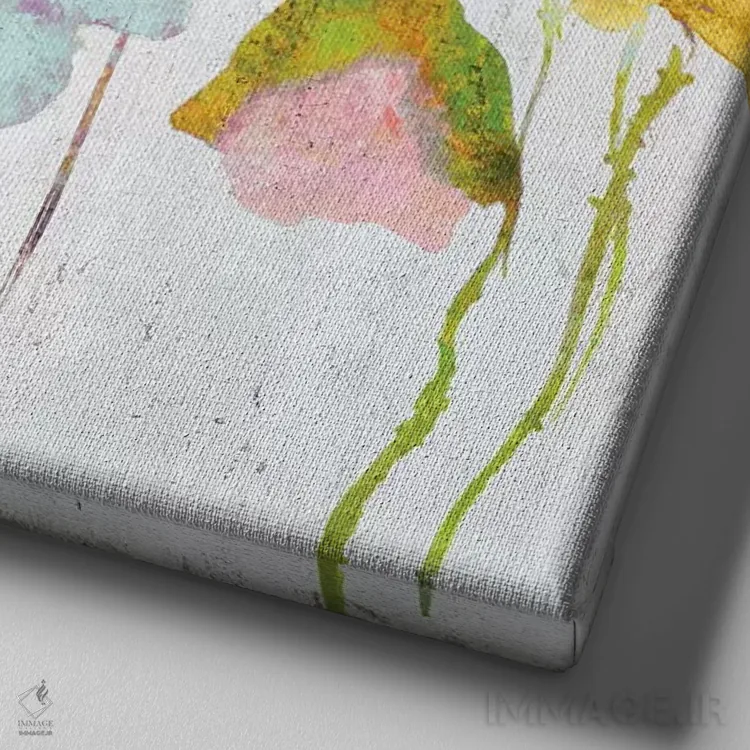 تابلو گردهمایی دوستان I اثر ونسا آستین - نمای نزدیک بافت بوم