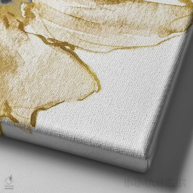 تابلو طلایی I اثر ونسا آستین - نمای نزدیک بافت بوم