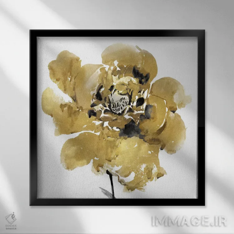 تابلو طلایی II اثر ونسا آستین - نمای قابدار مشکی