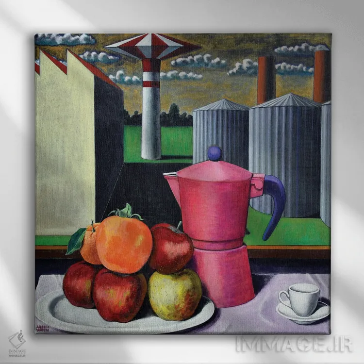 تابلو ترکیببندی ایتالیایی اثر آندریا واندونی - نمای روبهرو روی دیوار