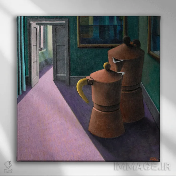 تابلو عاشقان III اثر آندریا واندونی - نمای روبهرو روی دیوار