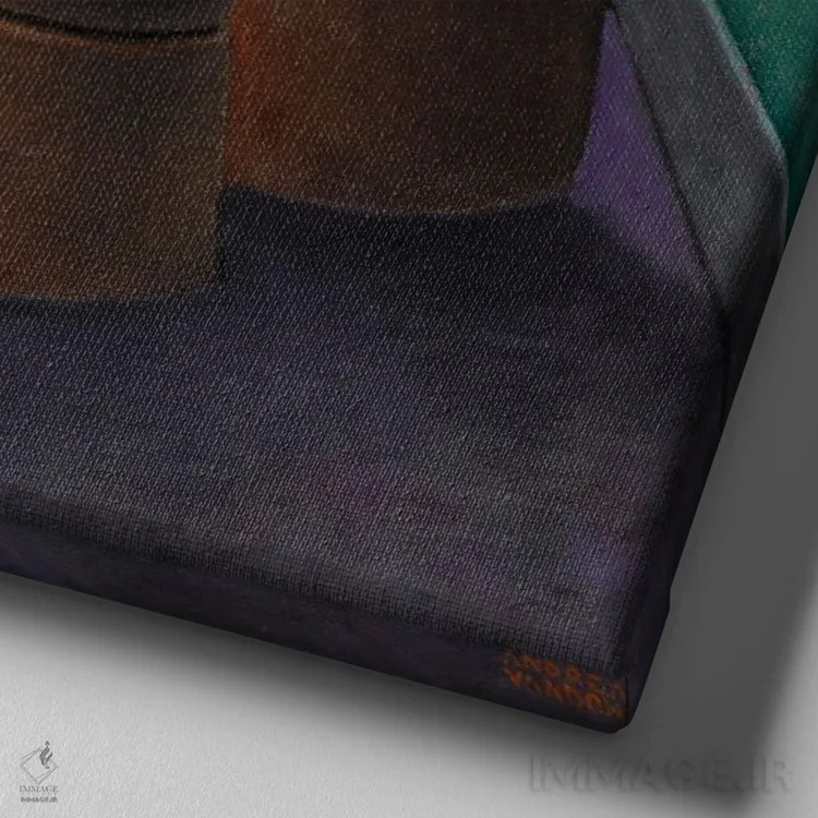 تابلو عاشقان III اثر آندریا واندونی - نمای نزدیک بافت بوم