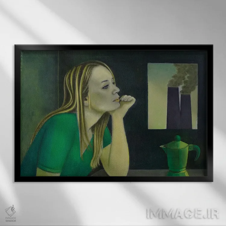 تابلو هنگام غروب اثر آندریا واندونی - نمای قابدار مشکی