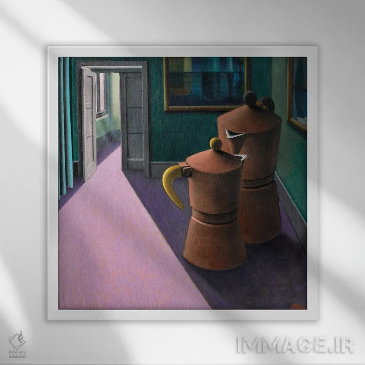 تابلو عاشقان III اثر آندریا واندونی - نمای قابدار سفید