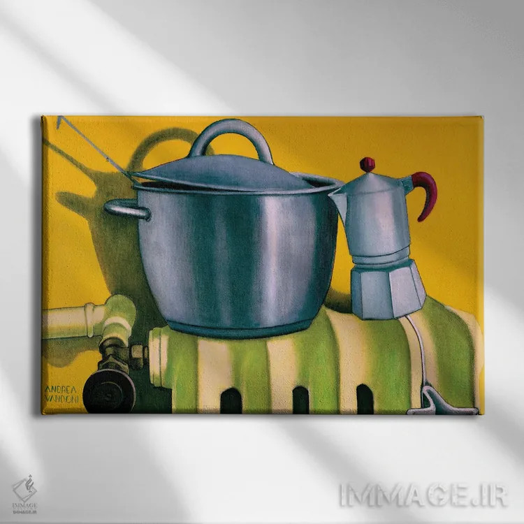 تابلو اشیا در آزادی اثر آندریا واندونی - نمای روبهرو روی دیوار