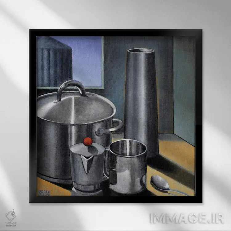 تابلو فولاد اثر آندریا واندونی - نمای قابدار مشکی