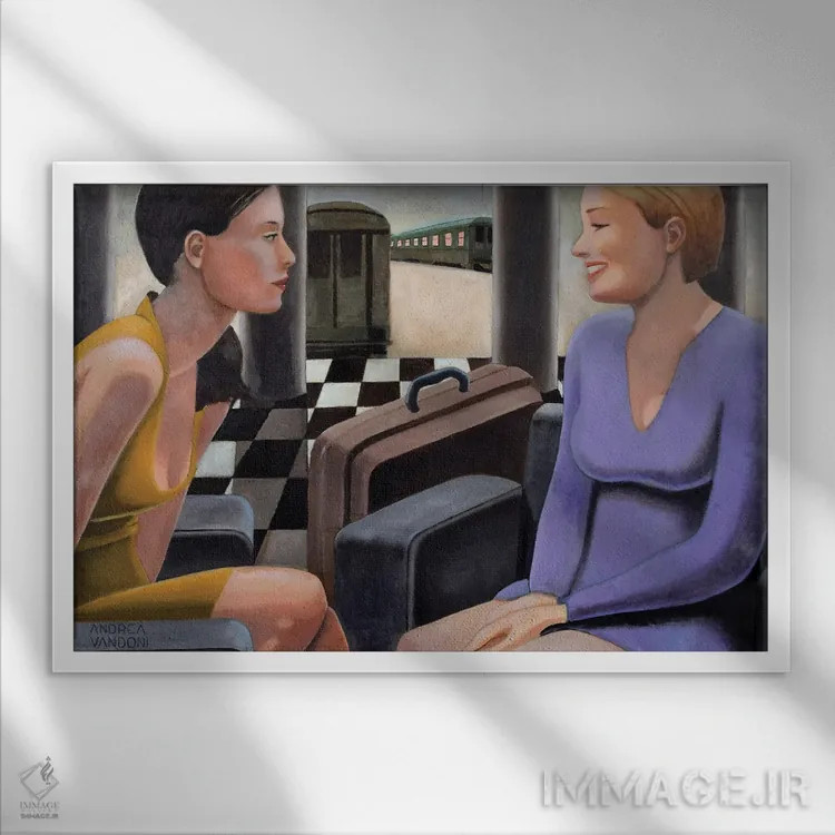 تابلو در ایستگاه اثر آندریا واندونی - نمای قابدار سفید