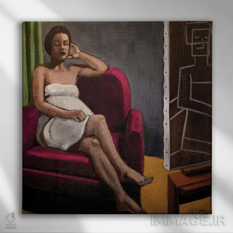 تابلو پرتره اثر آندریا واندونی - نمای روبهرو روی دیوار