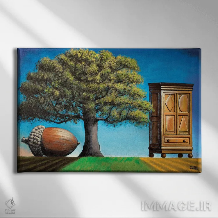 تابلو سه دوران V اثر آندریا واندونی - نمای روبهرو روی دیوار