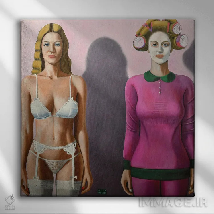 تابلو پیش و پس از ازدواج اثر آندریا واندونی - نمای روبهرو روی دیوار