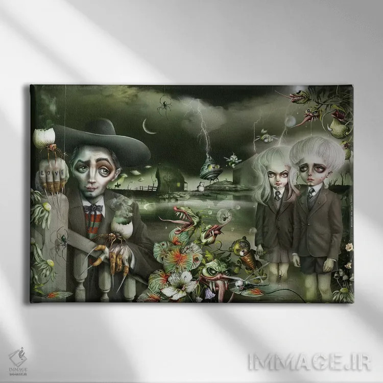 تابلو شکارچیان اثر آنتنور ون خان - نمای روبهرو روی دیوار