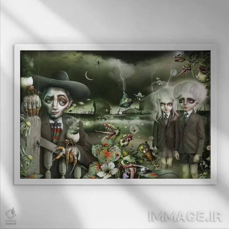 تابلو شکارچیان اثر آنتنور ون خان - نمای قابدار سفید