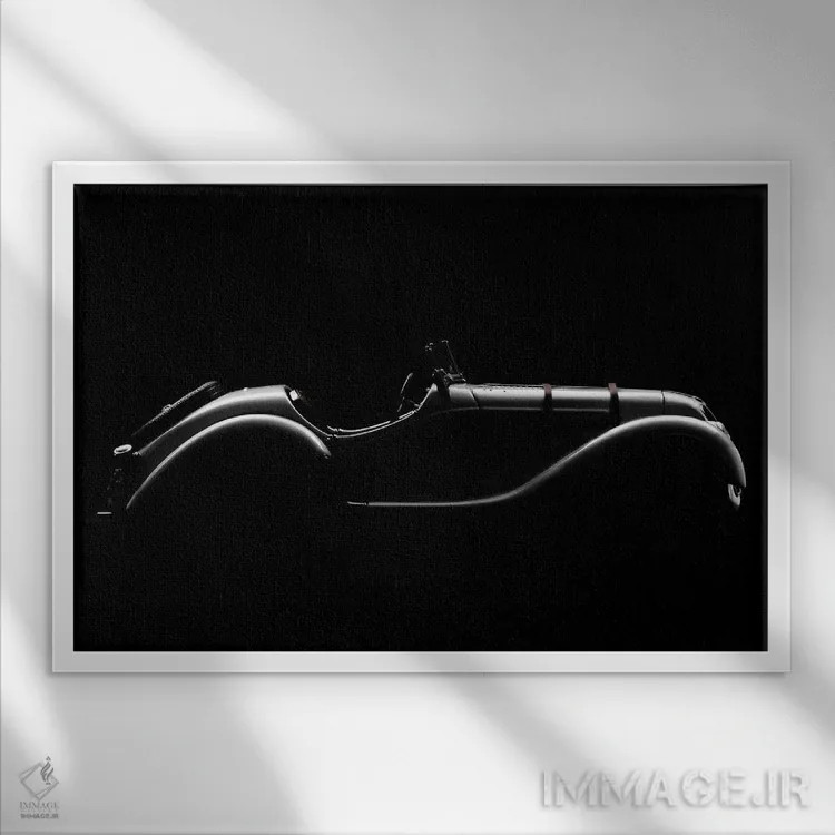تابلو سایه (سیلوئت) اثر آلوارو پرز - نمای قابدار سفید