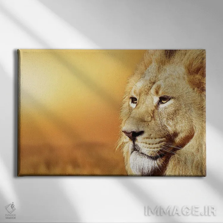 تابلو پرتره شیر نر آفریقایی اثر آدریان ویریو - نمای روبهرو روی دیوار
