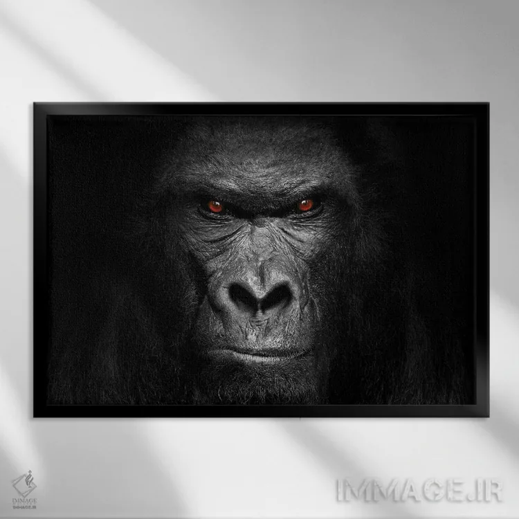 تابلو پرتره گوریل اثر آدریان ویریو - نمای قابدار مشکی