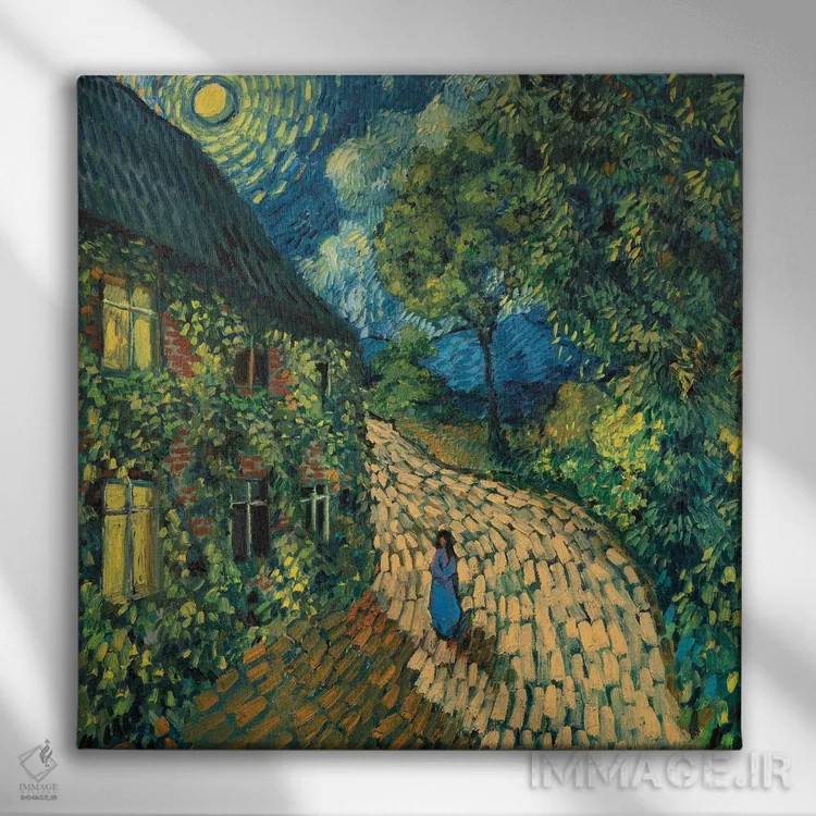 تابلو ستاره آبی اثر الکساندر واشاکمدزه - نمای روبهرو روی دیوار