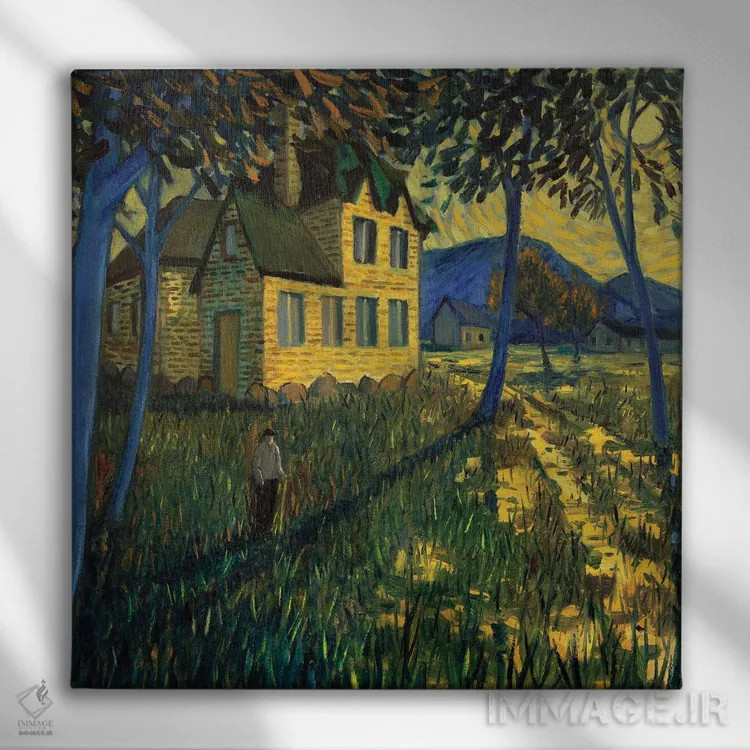 تابلو رو به افول اثر الکساندر واشاکمدزه - نمای روبهرو روی دیوار