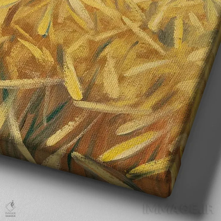 تابلو مزارع رهاشده اثر الکساندر واشاکمدزه - نمای نزدیک بافت بوم