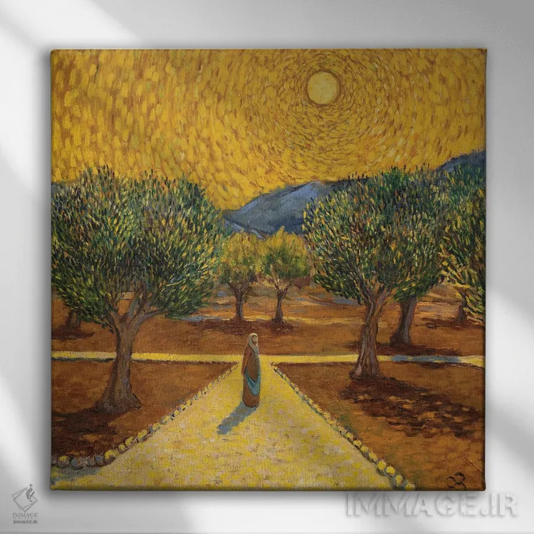 تابلو باغ جتسیمانی (تم معنویتی/تاریخی) اثر الکساندر واشاکمدزه - نمای روبهرو روی دیوار