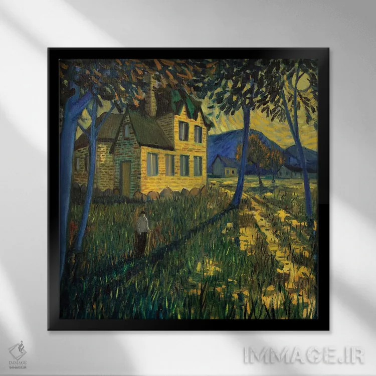 تابلو رو به افول اثر الکساندر واشاکمدزه - نمای قابدار مشکی