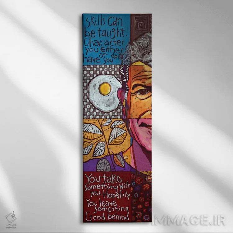 تابلو کلاژ آنتونی بورباور اثر دیویدای هینْدز - نمای روبهرو روی دیوار