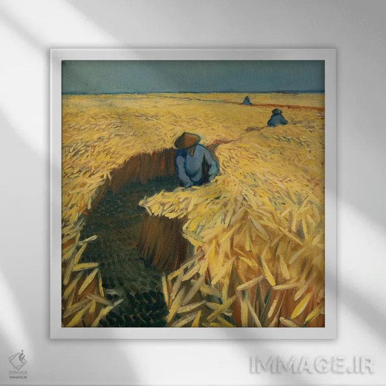 تابلو مزارع رهاشده اثر الکساندر واشاکمدزه - نمای قابدار سفید