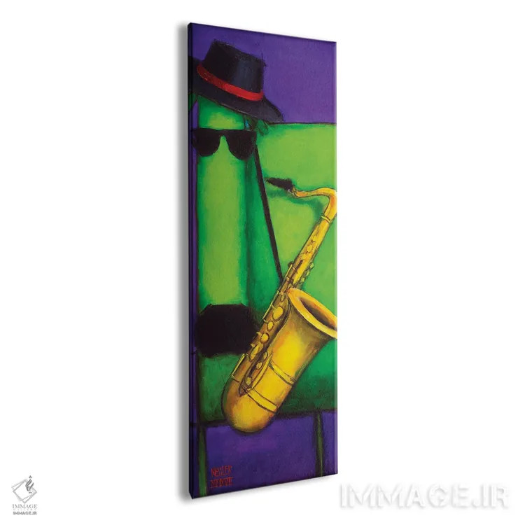 تابلو سگ ساکسیفونزن اثر دنیل پاتریک کسلر - نمای پرسپکتیو محصول