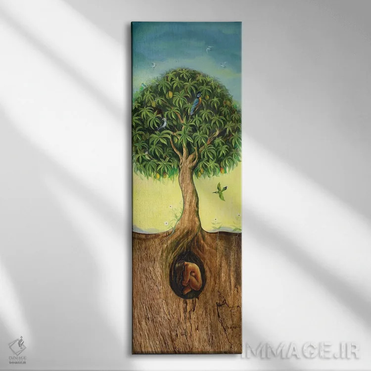 تابلو درخت زندگی اثر دیوید جواکین - نمای روبهرو روی دیوار