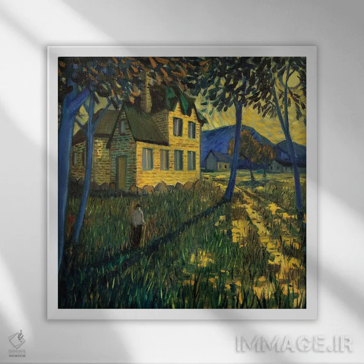 تابلو رو به افول اثر الکساندر واشاکمدزه - نمای قابدار سفید