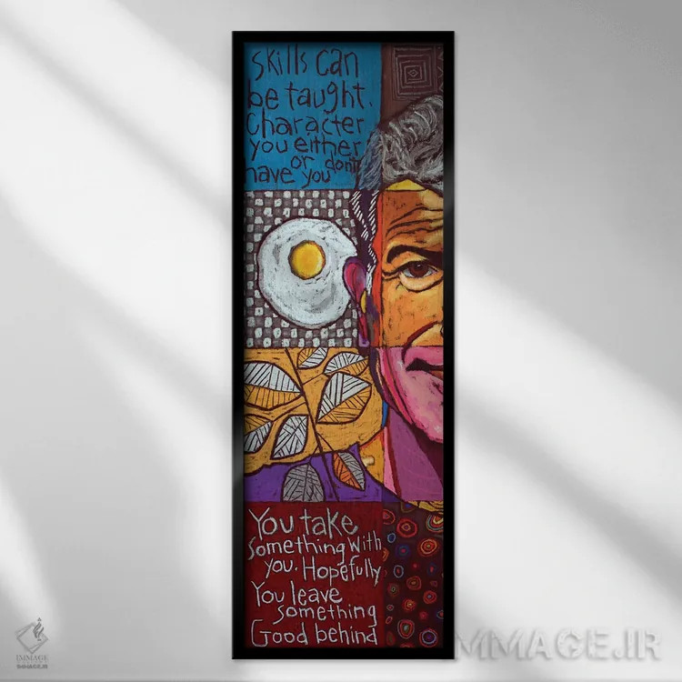 تابلو کلاژ آنتونی بورباور اثر دیویدای هینْدز - نمای قابدار مشکی