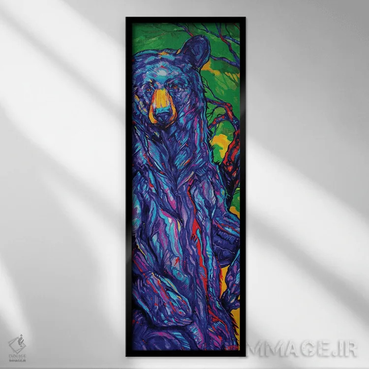 تابلو خرس نگهبان اثر دریک هیگینز - نمای قابدار مشکی
