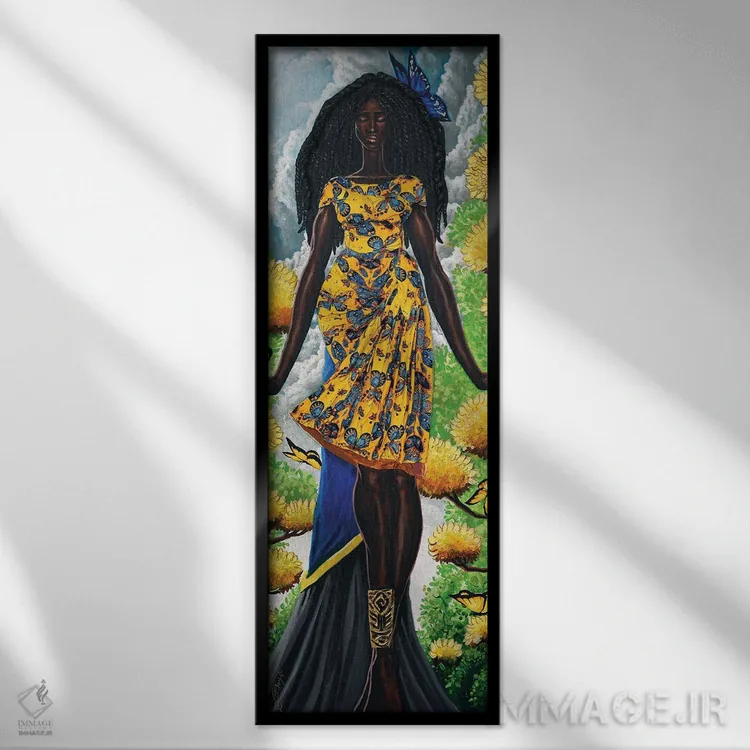 تابلو پروانه نوبیایی اثر دیانجی - نمای قابدار مشکی