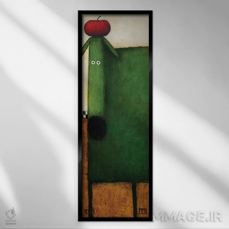 تابلو سگ سبز دو اثر دنیل پاتریک کسلر - نمای قابدار مشکی