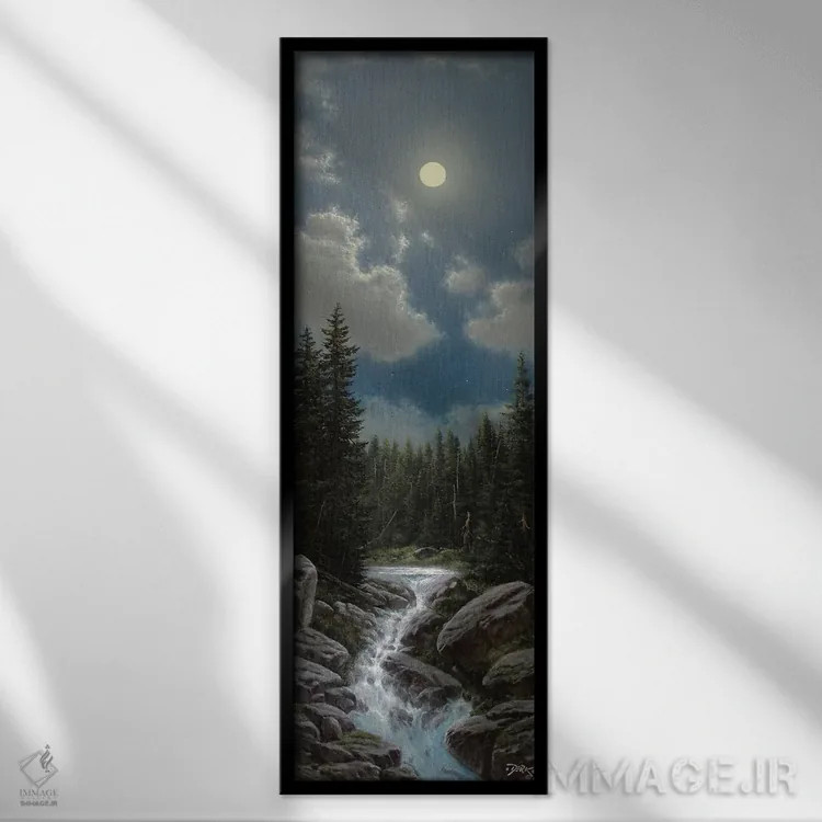 تابلو سرناد نور ماه اثر درک هانسن - نمای قابدار مشکی