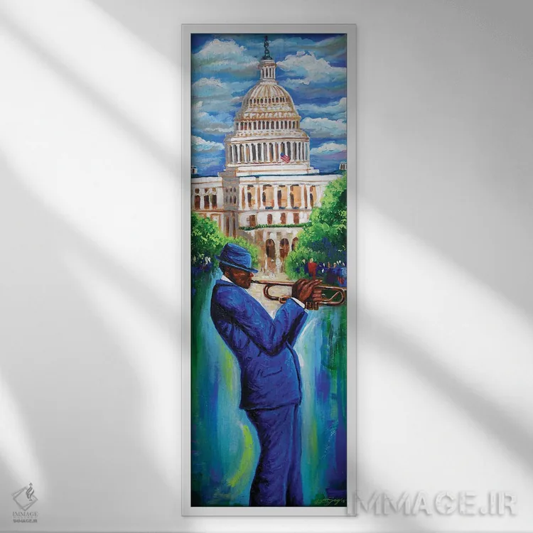 تابلو جاز در کَپیتال (اشاره به ساختمان یا منطقه) اثر دیانجی - نمای قابدار سفید