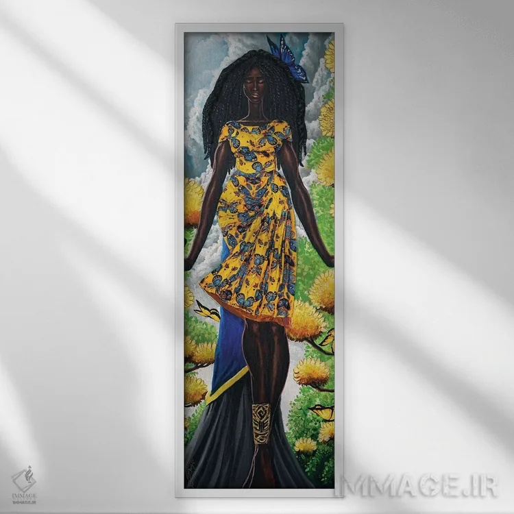 تابلو پروانه نوبیایی اثر دیانجی - نمای قابدار سفید