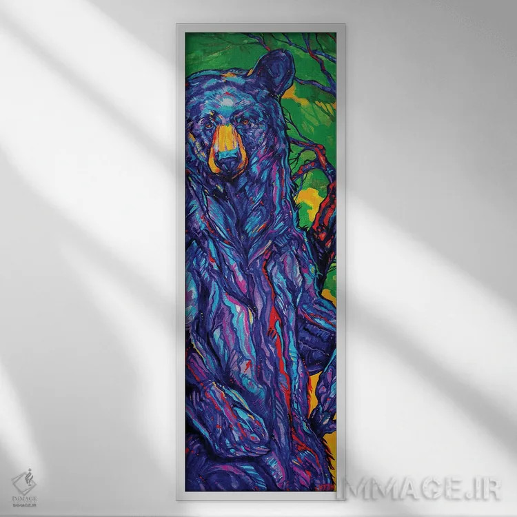 تابلو خرس نگهبان اثر دریک هیگینز - نمای قابدار سفید