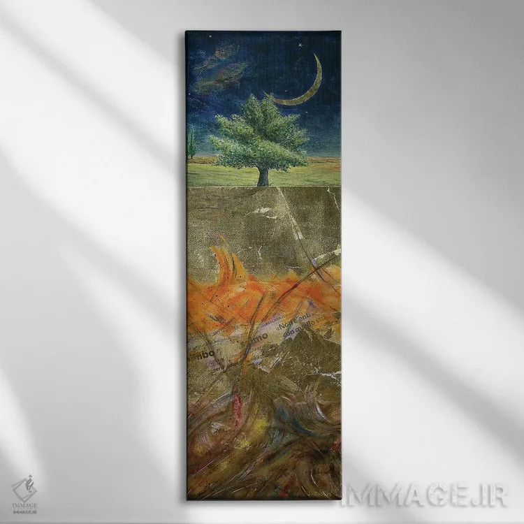 تابلو درخت با میوهٔ طلایی اثر دوناتو لاراتوندا - نمای روبهرو روی دیوار