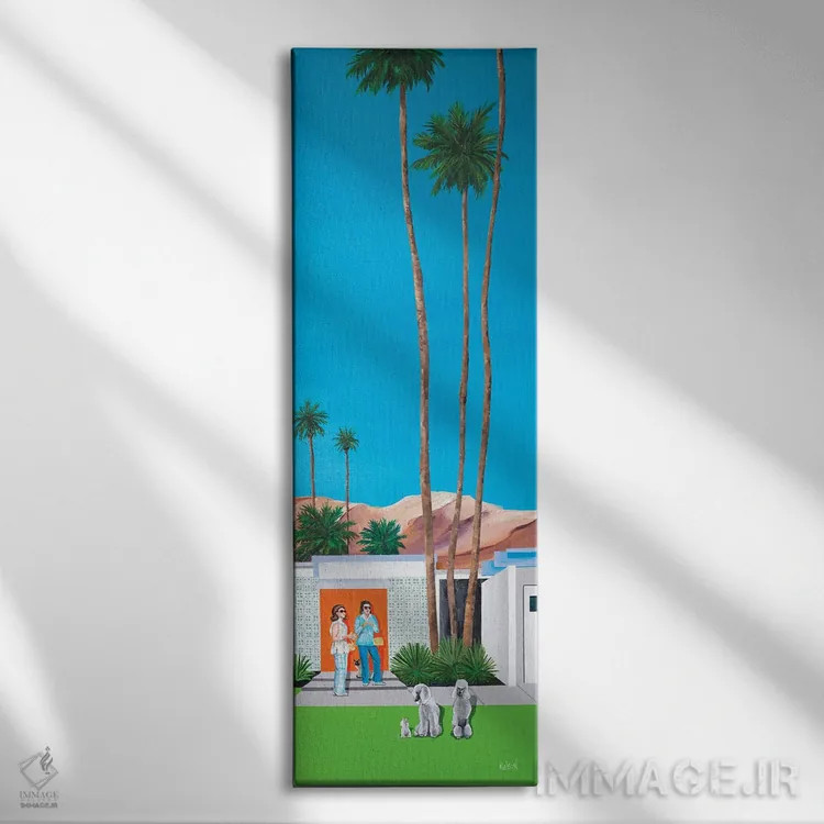 تابلو نینا و رز اثر دن نلسون - نمای روبهرو روی دیوار