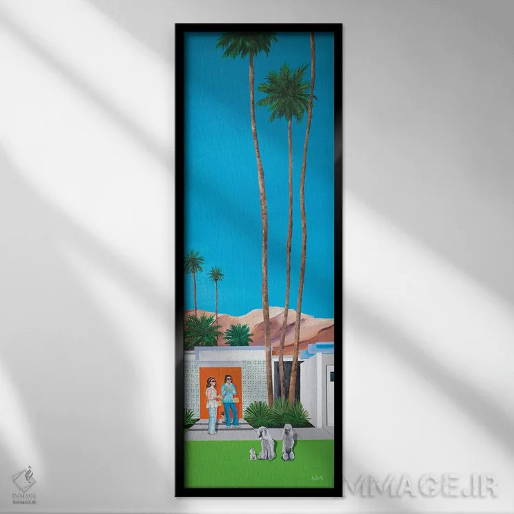 تابلو نینا و رز اثر دن نلسون - نمای قابدار مشکی