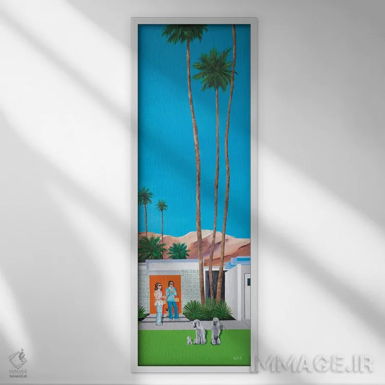 تابلو نینا و رز اثر دن نلسون - نمای قابدار سفید