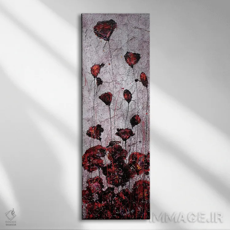 تابلو شن شقایقها اثر دوناتلا مارائونی - نمای روبهرو روی دیوار