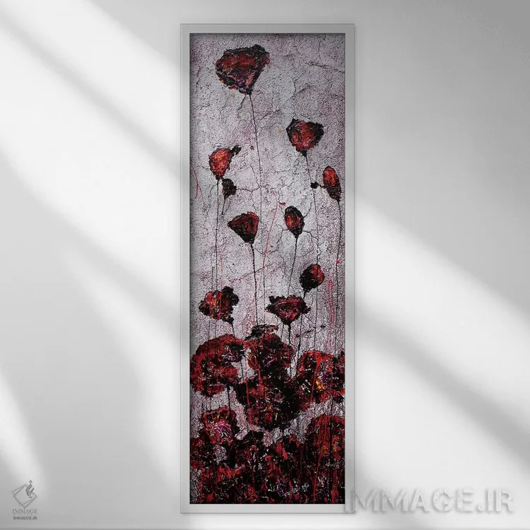 تابلو شن شقایقها اثر دوناتلا مارائونی - نمای قابدار سفید