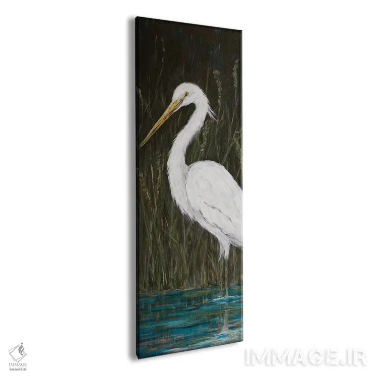 تابلو حواصیل سفید اثر جولی دریسه - نمای پرسپکتیو محصول