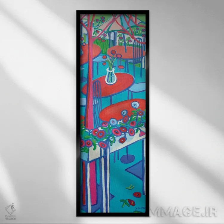 تابلو نشستن تابستانی ۲ اثر دبرا برتون رابینسون - نمای قابدار مشکی